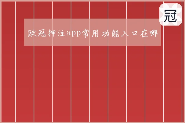 欧冠押注app常用功能入口在哪